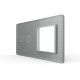 Рамка 2-постовая для 2-сенсорного выключателя и розетки (2-0) LIVOLO, закаленное стекло, серая 2.5D, 151×