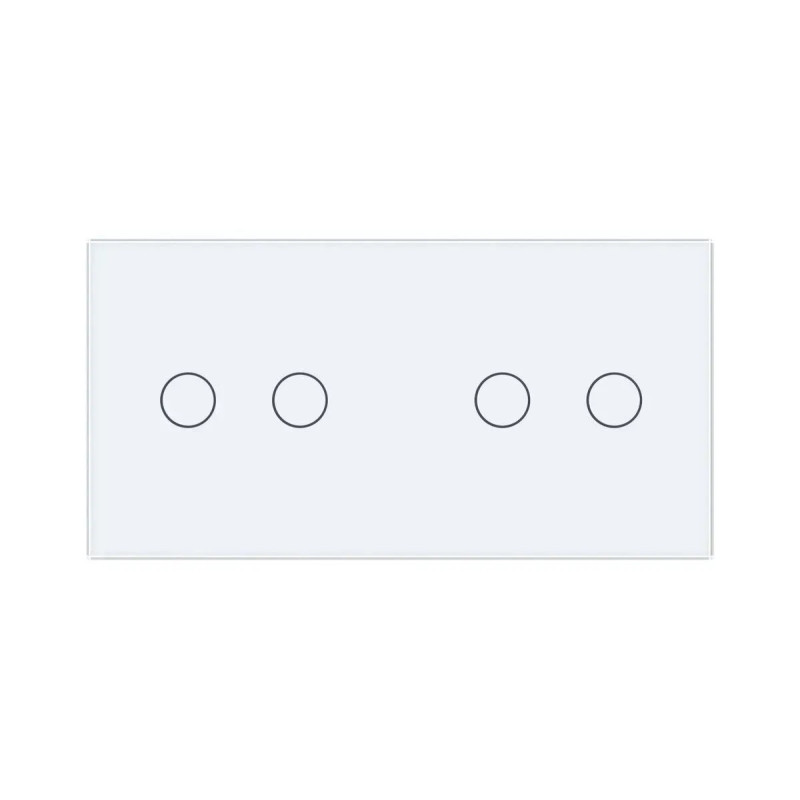 Рамка 2-постовая для двух 2-сенсорных выключателей (2-2) LIVOLO, закаленное стекло, белая матовая, 151×80 м