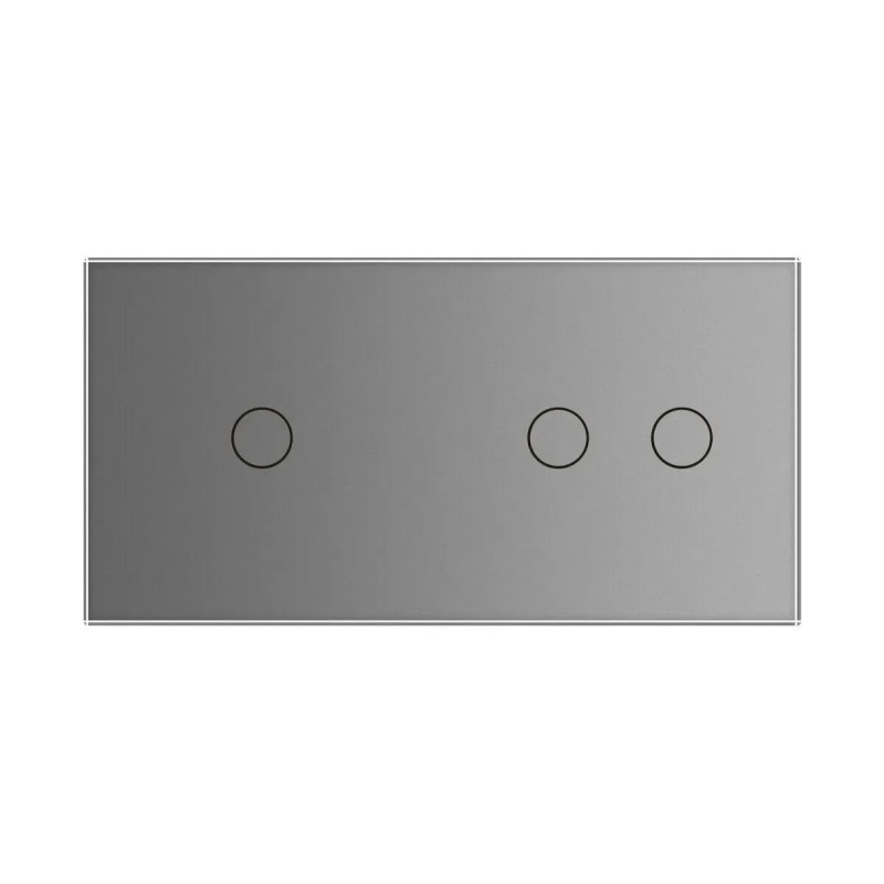 Рамка 2-постова для 1-сенсорного та 2-сенсорного вимикачів (1-2) LIVOLO, загартоване скло, сіра мато