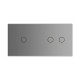 Рамка 2-постова для 1-сенсорного та 2-сенсорного вимикачів (1-2) LIVOLO, загартоване скло, сіра мато