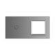 Рамка 2-постова для 1-сенсорного вимикача та розетки (1-0) LIVOLO, загартоване скло, сіра матова, 15