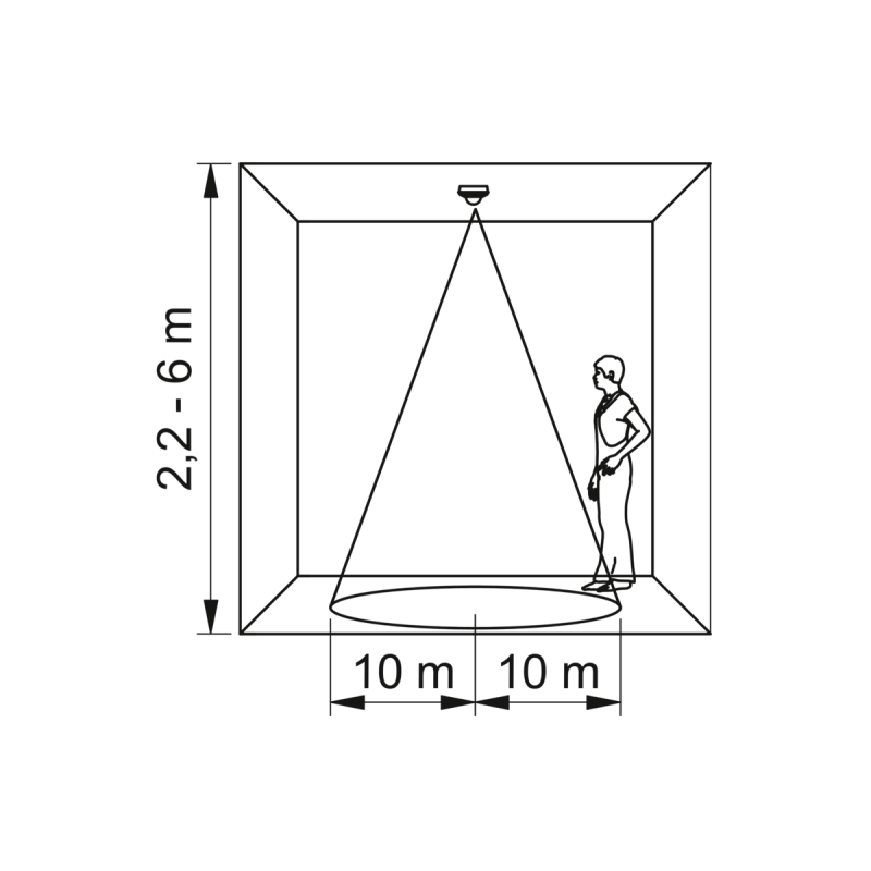 Датчик движения CR-19 макс 1000 Вт угол обнаружения 360° 20 м IP44 белый GTV CR-CR19000-00