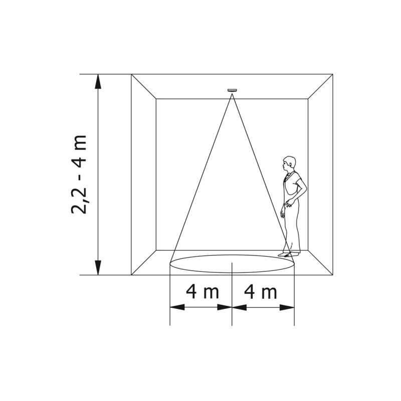 Датчик движения CR-8 макс 2000 Вт угол обнаружения 360° 8 м IP44 белый GTV CR-CR8000-00