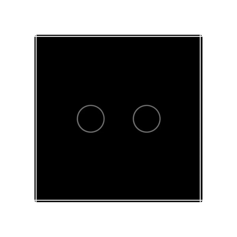 Рамка 1-постовая для 2-сенсорного выключателя LIVOLO, закаленное стекло, матовая черная, 80×80 мм (VL-P702-