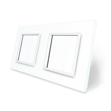 Рамка 2-постовая LIVOLO, закаленное стекло, белая, 151×80 мм (VL-P7E/E-4W)