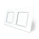 Рамка 2-постовая LIVOLO, закаленное стекло, белая матовая, 151×80 мм (VL-P7E/E-4WS066)