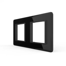 Рамка 2-постова LIVOLO, загартоване скло, чорна 2.5D, 151×80 мм