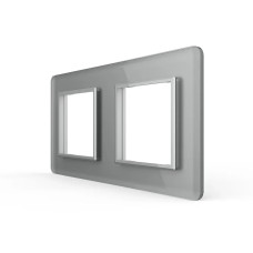 Рамка 2-постова LIVOLO, загартоване скло, сіра 2.5D, 151×80 мм