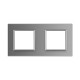 Рамка 2-постова LIVOLO, загартоване скло, сіра матова, 151×80 мм (VL-P7E/E-4IS06)