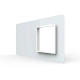 Рамка 2-постова для 1-сенсорного вимикача та розетки (1-0) LIVOLO, загартоване скло, біла 2.5D, 151×