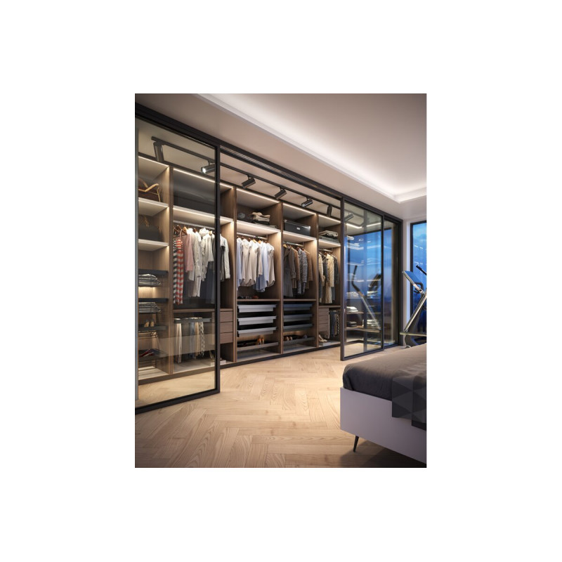 Алюминиевый профиль GLAX угловой накладной 2m, черный матовый GTV PA-GLAXNKKT-AL-20M