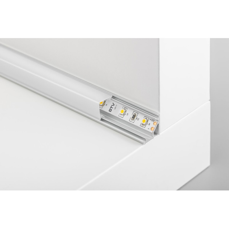 Алюминиевый профиль GLAX угловой накладной 2m серебряный GTV PA-GLAXNKKT-AL