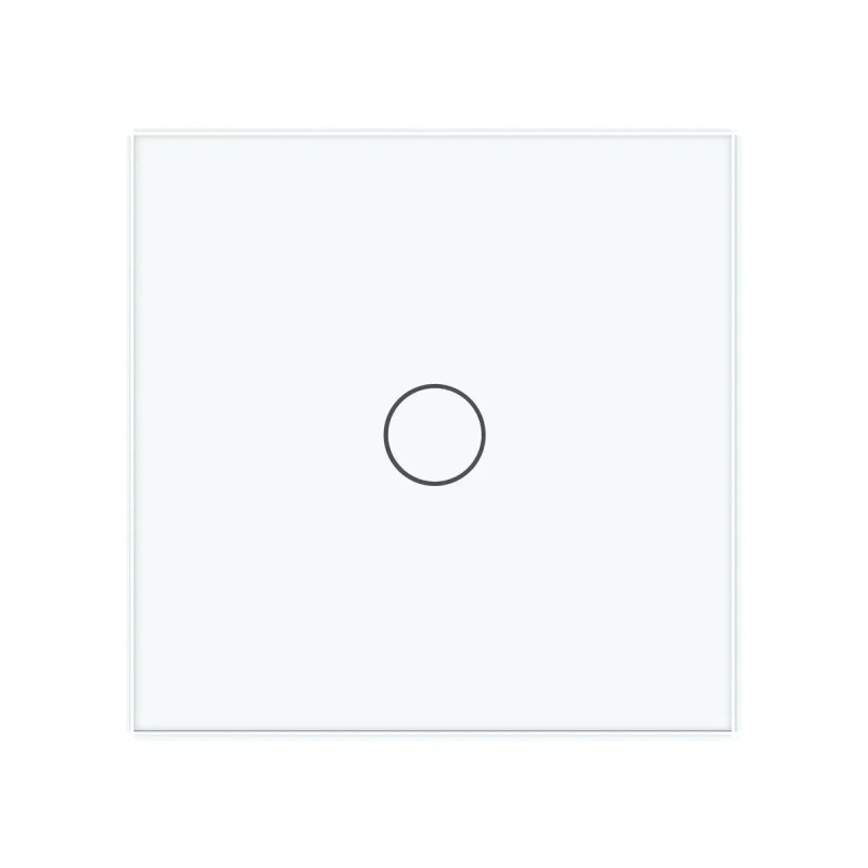 Рамка 1-постовая для 1-сенсорного выключателя LIVOLO, закаленное стекло, белая, 80×80 мм (VL-P701-2W)