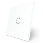 Рамка 1-постова для 1-сенсорного вимикача LIVOLO, загартоване скло, біла, 80×80 мм (VL-P701-2W)