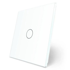 Рамка 1-постовая для 1-сенсорного выключателя LIVOLO, закаленное стекло, матовая белая, 80×80 мм (VL-P701-2