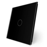 Рамка 1-постовая для 1-сенсорного выключателя LIVOLO, закаленное стекло, черная, 80×80 мм (VL-P701-2B)