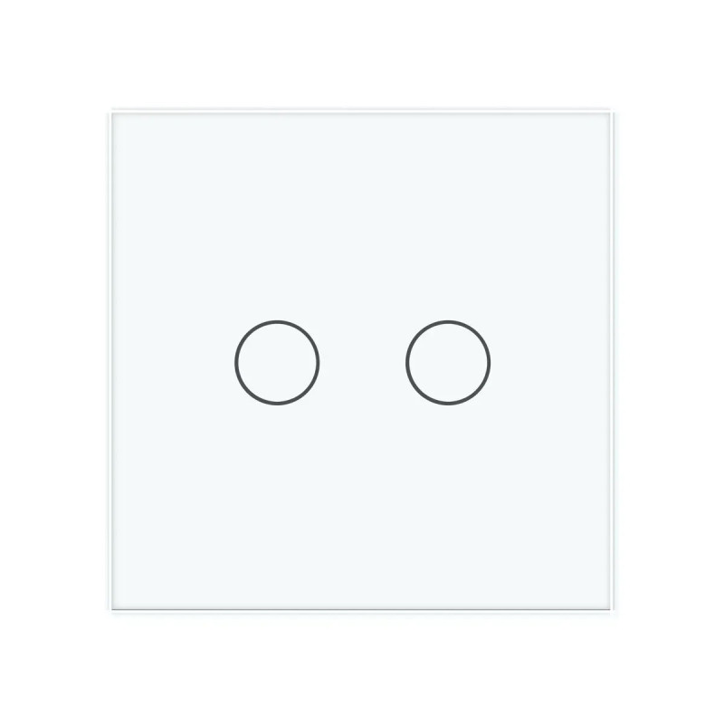 Рамка 1-постовая для 2-сенсорного выключателя LIVOLO, закаленное стекло, белая, 80×80 мм (VL-P702-2W)