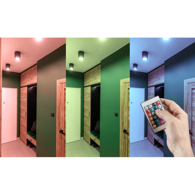 Лампа светодиодная, RGBW, 3000K, A60, E27, 9W, AC220-240V, 200°, 830lm, 78mA, пульт RGBW LD-PC2A60RGBW-9W