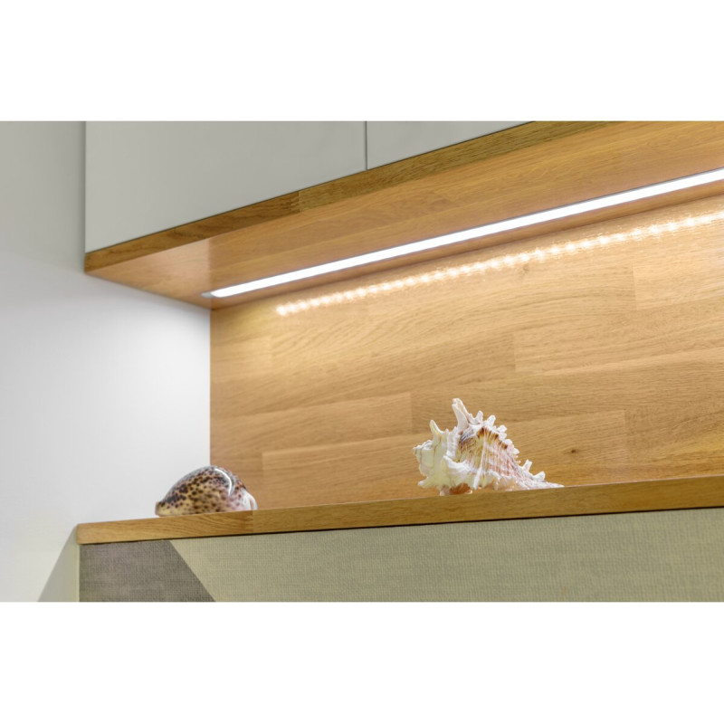 Алюминиевый профиль GLAX MINI врезной с флянцем высокий 12,5mm 2 m GTV PA-GLAXMW-AL (без рассеивателя)