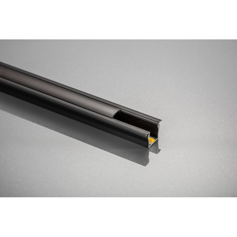 Алюминиевый профиль GLAX MINI врезной с флянцем высокий 12,5mm 2 m черный матовый GTV (без рассеивателя) PA-GLAXMW-AL-20M