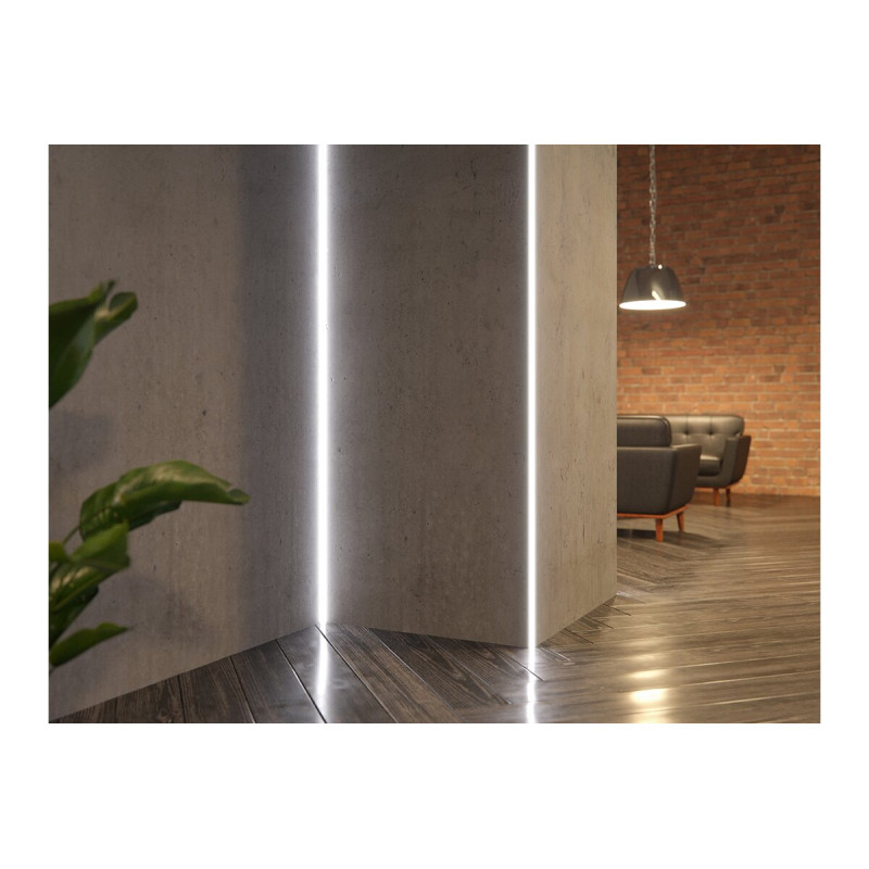 Профиль светодиодный GLAX угловой, наружный для плит ГК, 3 м+техническая крышка, не анодированный GTV (без рассеивателя) PA-GLAXGKZK3M-00C