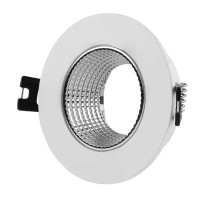 Точечный светильник LEBRON L-DL-R-WhS, MR16, поворотный встроенный, белый с серебром, пластик 12-05-22