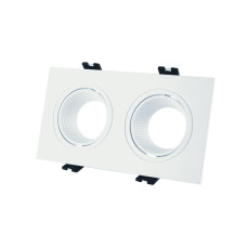 Точечный светильник LEBRON L-DL-S2-Wh, 2*MR16, встроенный поворотный, белый, пластик 12-05-36
