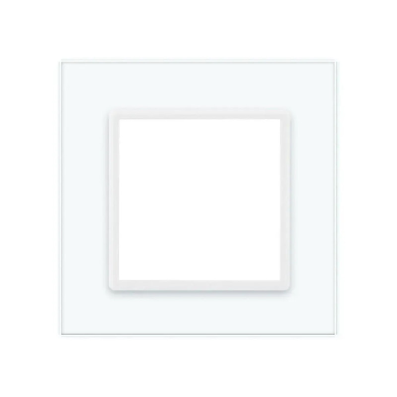 Рамка 1-постова LIVOLO, загартоване скло, біла матова, 80×80 мм (VL-P7E-2WS06)
