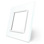 Рамка 1-постова LIVOLO, загартоване скло, біла матова, 80×80 мм (VL-P7E-2WS06)
