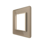 Рамка 1-постова LIVOLO, загартоване скло, золота 2.5D, 80×80 мм