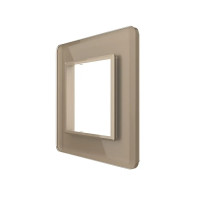 Рамка 1-постова LIVOLO, загартоване скло, золота 2.5D, 80×80 мм