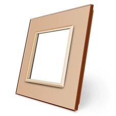 Рамка 1-постовая LIVOLO, закаленное стекло, золотая, 80×80 мм (VL-P7E-2A)