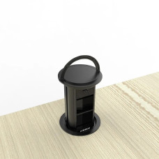 Пуста подвійна висувна розетка з USB Livolo чорний (VL-SHS019-B)