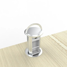 Пуста подвійна висувна розетка з USB та бездротовою зарядкою Livolo срібний (VL-SHS020-S)