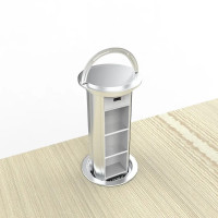 Пустая тройная выдвижная розетка с USB Livolo серебряный (VL-SHS021-S)