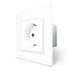 Радиоуправляемая (дистанционная) розетка с пультом LIVOLO, белая, с заземлением и защитными шторками, кер
