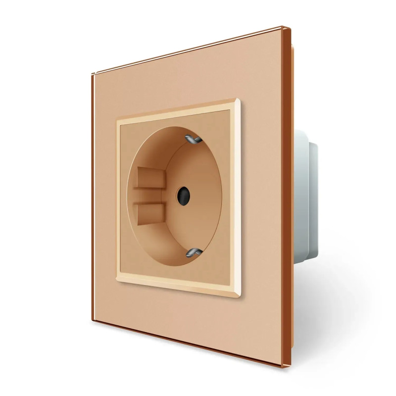 Радиоуправляемая (дистанционная) розетка с пультом LIVOLO с заземлением и защитными шторками, управление