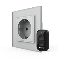 Радиоуправляемая (дистанционная) розетка с пультом LIVOLO с заземлением и защитными шторками, управление