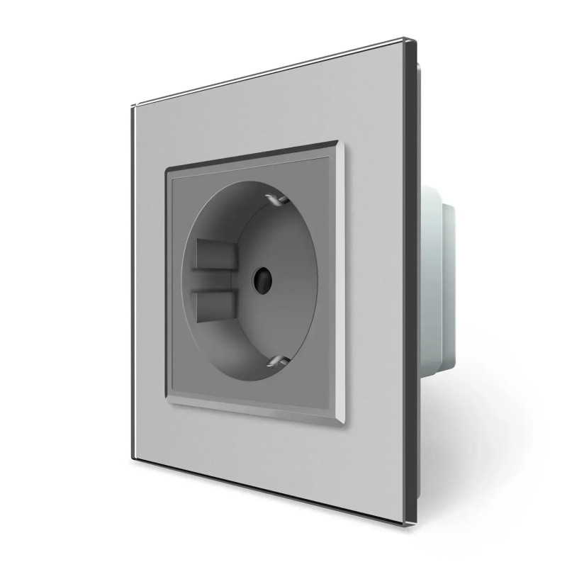 Радиоуправляемая (дистанционная) розетка с пультом LIVOLO с заземлением и защитными шторками, управление