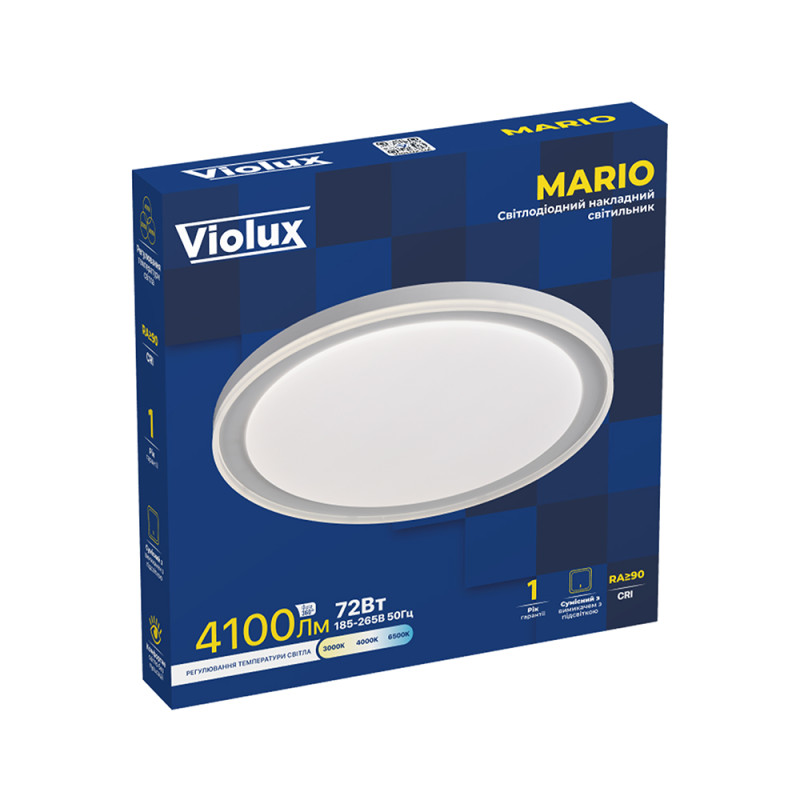 Світильник LED smart MARIO 72W 3000-6500K IP20 білий Violux ( 210213 )