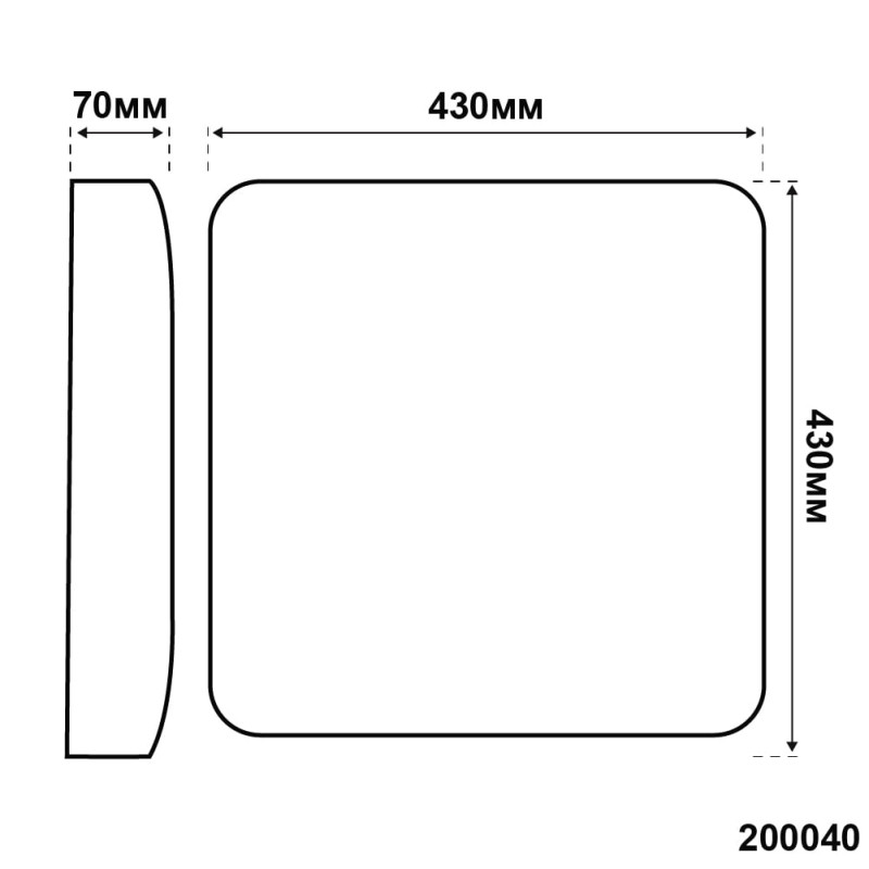 Потолочный светильник LED ICE VIOLUX квадрат 48W 5000K IP20 200041