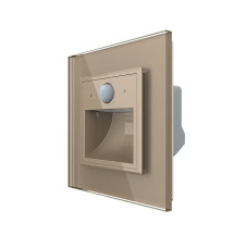 Прохідний світильник для сходів з датчиком руху, підсвітка підлоги Livolo золотий скло (VL-C7FCL2-2A