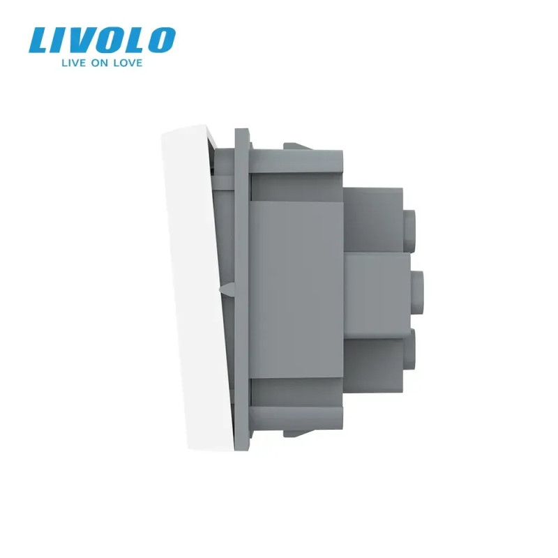 Проходной выключатель LIVOLO, белый, модуль без рамки (VL-FCMKS-2WP)