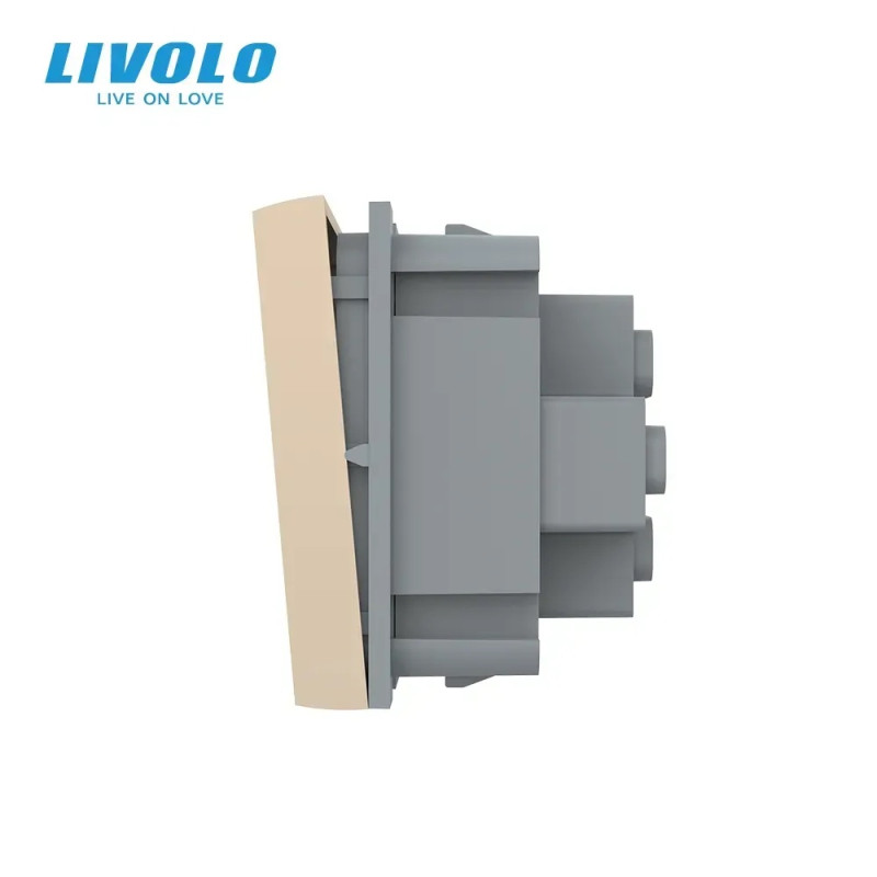 Прохідний вимикач LIVOLO, золотий, модуль без рамки (VL-FCMKS-2AP)