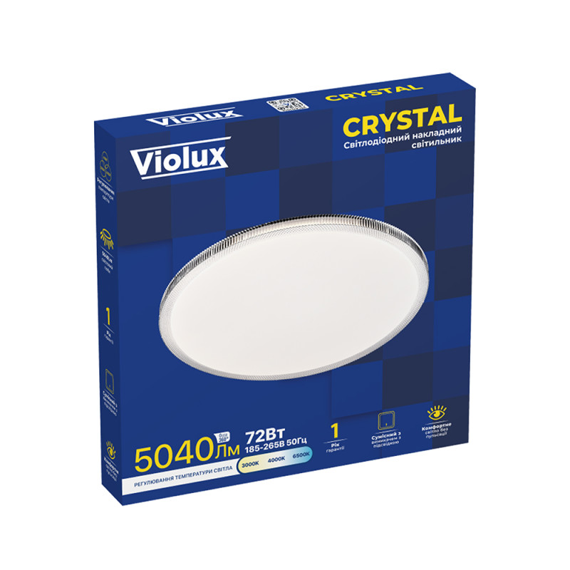 Світильник стельовий LED smart CRYSTAL VIOLUX круг 72W 3000-6500K IP20 210183