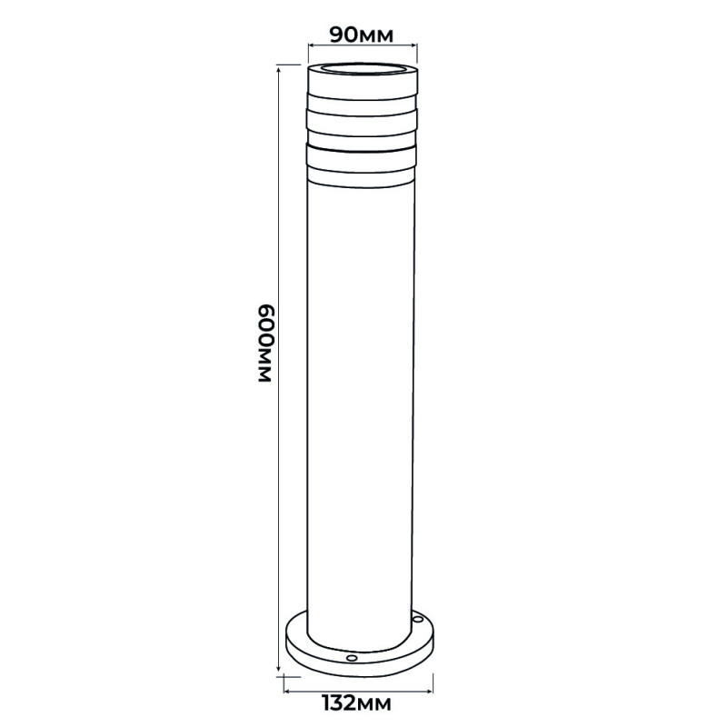 Світильник стовпчик TETRIS-R 60 чорний 40W Е27 IP54 Violux 500550