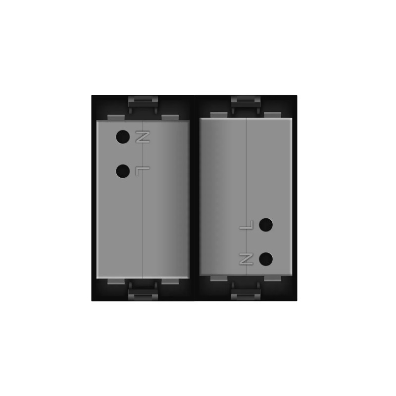 Подвійна розетка USB LIVOLO чорна, з блоком живлення 2×USB-A 5V/2.1A, 2×10Вт, модуль (VL-FCUA-2BP)