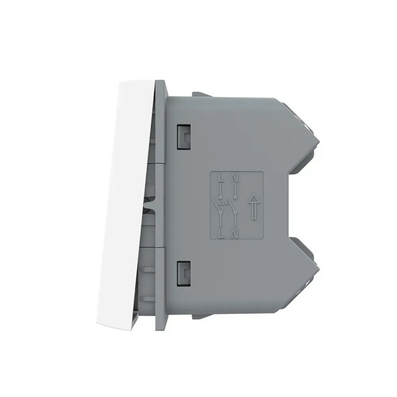 Перекрестный (крестовый) выключатель LIVOLO, 2-клавишный, белый, модуль без рамки (VL-FCMM10A-1WP)