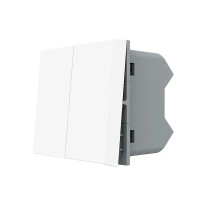 Перекрестный (крестовый) выключатель LIVOLO, 2-клавишный, белый, модуль без рамки (VL-FCMM10A-1WP)