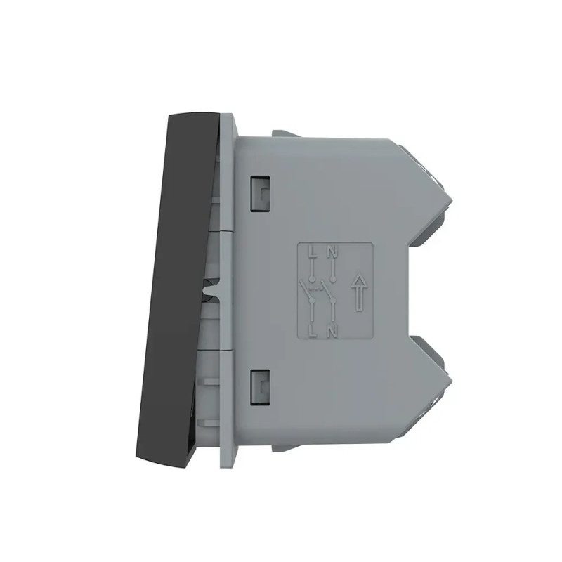 Перекрестный (крестовый) выключатель LIVOLO, 2-клавишный, черный, модуль без рамки (VL-FCMM10A-1BP)